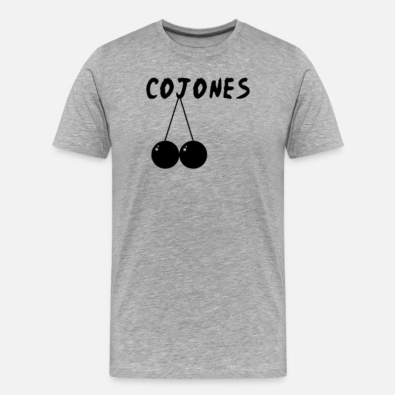 cojones - Männer Premium Bio T-Shirt - Grau meliert