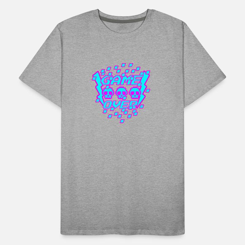 Game Over Pixel Männer Premium Bio T-Shirt