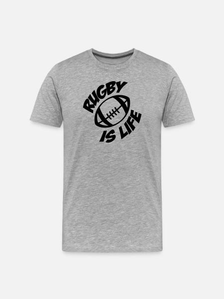 Rugby - Men's Premium Organic T-Shirt - heather grey