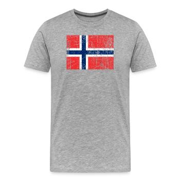 Fahne Norwegen Norwegen Flagge Flagge drapeau bandera - Männer Premium Bio T-Shirt - Grau meliert - Vorne - Damien (186cm)