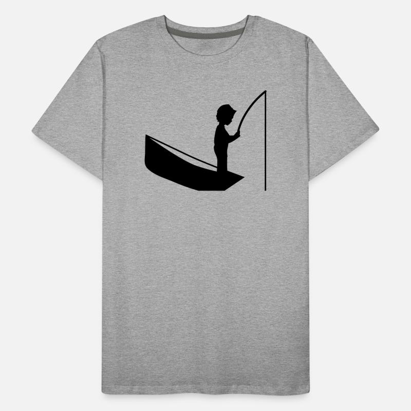 Eine Junge mit einer Angel Männer Premium Bio T-Shirt