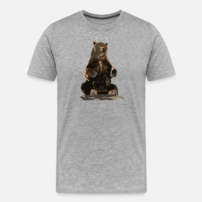 Bär - Männer Premium Bio T-Shirt - Grau meliert