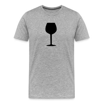 Wein Weinglas - Männer Premium Bio T-Shirt - Grau meliert - Vorne - Damien (186cm)