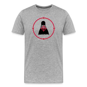 Badminton - Männer Premium Bio T-Shirt - Grau meliert - Vorne - Damien (186cm)