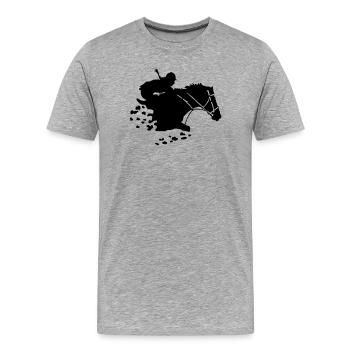 Reiterin - Männer Premium Bio T-Shirt - Grau meliert - Vorne - Damien (186cm)