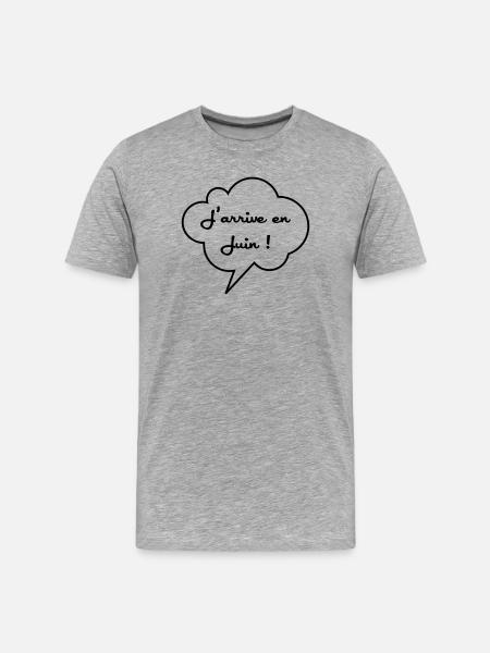 J'arrive en Juin ! - T-shirt bio Premium Homme - gris chiné