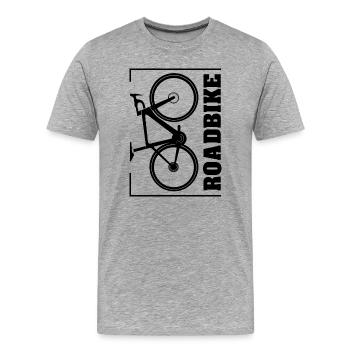 Road Bike Road Bike Gravel Symbol Icon Équipe graphique - T-shirt bio Premium Homme - gris chiné - Devant - Damien (186cm)