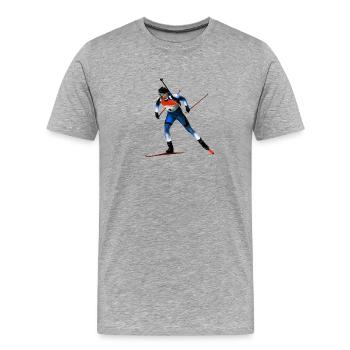 biathlon - Men's Premium Organic T-Shirt - heather grey - Front - Damien (186cm)