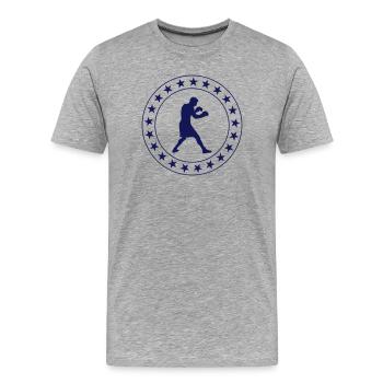 Boxen / Boxer / Boxing / Fight / Ali - Männer Premium Bio T-Shirt - Grau meliert - Vorne - Damien (186cm)