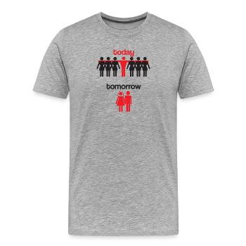Enterrement de vie de célibataire fête de mariage drôle - T-shirt bio Premium Homme - gris chiné - Devant - Damien (186cm)