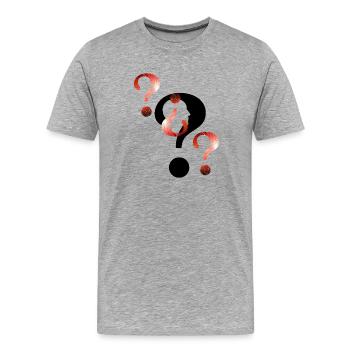 Question mark Fireworks - Men's Premium Organic T-Shirt - heather grey - Front - Damien (186cm)