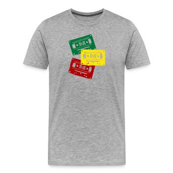 Cassette Colors Trio - Men's Premium Organic T-Shirt - heather grey - Front - Damien (186cm)