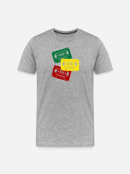 Kassettenfarben Trio - Männer Premium Bio T-Shirt - Grau meliert