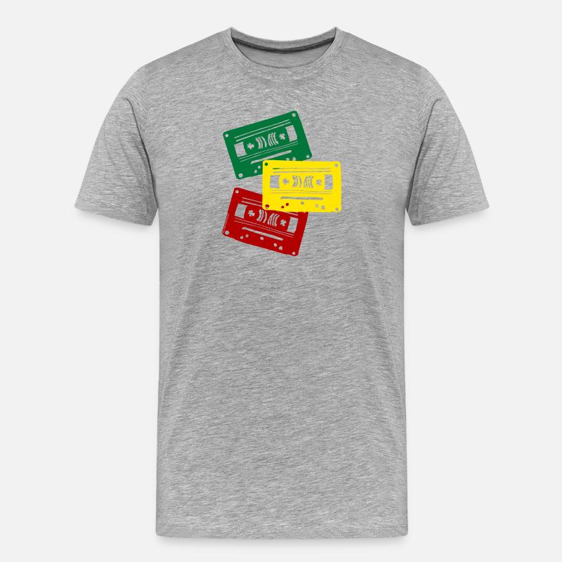 Kassettenfarben Trio - Männer Premium Bio T-Shirt - Grau meliert