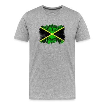 LION BOB JAMAICA - T-shirt bio Premium Homme - gris chiné - Devant - Damien (186cm)