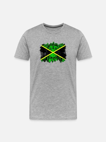 LION BOB JAMAICA - Men's Premium Organic T-Shirt - heather grey