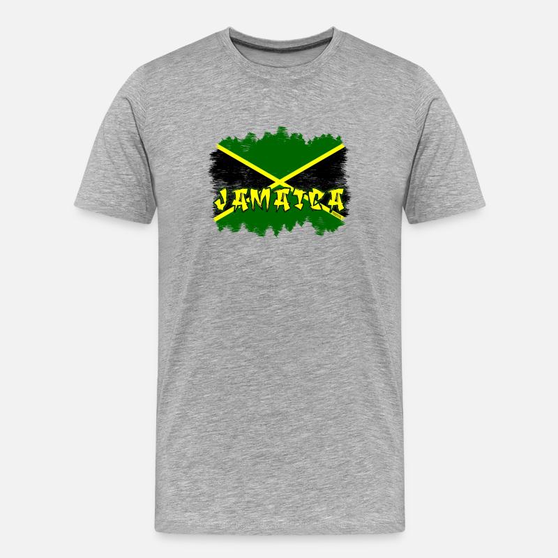 Jamaika Graffiti Flag Design - Männer Premium Bio T-Shirt - Grau meliert