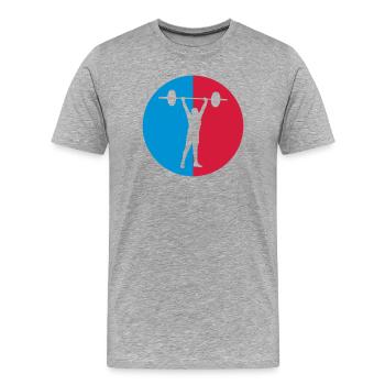Strength training / Krafttraining / Musculation - Männer Premium Bio T-Shirt - Grau meliert - Vorne - Damien (186cm)
