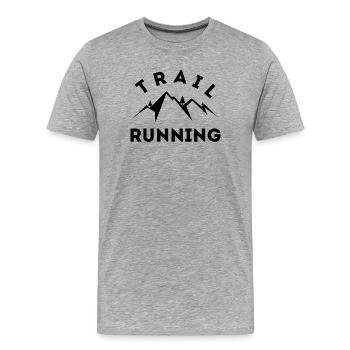 Trail Running - Männer Premium Bio T-Shirt - Grau meliert - Vorne - Damien (186cm)