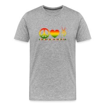Peace Love Sound System - Men's Premium Organic T-Shirt - heather grey - Front - Damien (186cm)