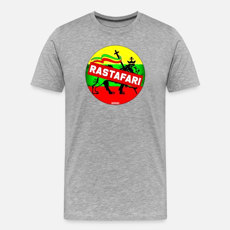 Rastafari Löwe Banner - Männer Premium Bio T-Shirt - Grau meliert