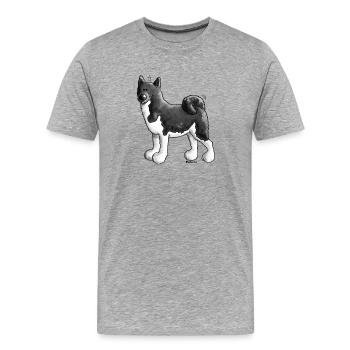 Knuffiger Akita - Hund - Männer Premium Bio T-Shirt - Grau meliert - Vorne - Damien (186cm)