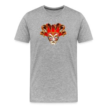 Venedig Maske - Männer Premium Bio T-Shirt - Grau meliert - Vorne - Damien (186cm)