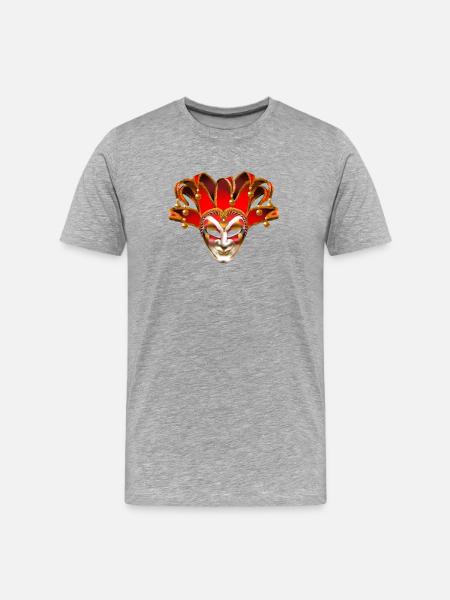 masque de Venise - T-shirt bio Premium Homme - gris chiné