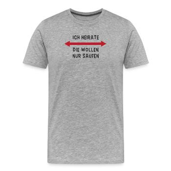 Bachelor Bachelor Party disant polterabend - T-shirt bio Premium Homme - gris chiné - Devant - Damien (186cm)