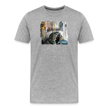Venise - T-shirt bio Premium Homme - gris chiné - Devant - Damien (186cm)