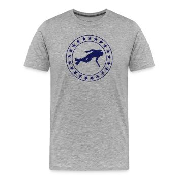 Diving - T-shirt bio Premium Homme - gris chiné - Devant - Damien (186cm)