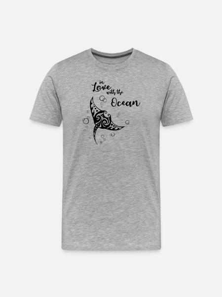 In Love with the Ocean - Men's Premium Organic T-Shirt - heather grey