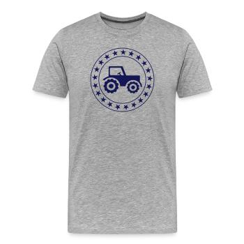 Agriculture - Fermier - T-shirt bio Premium Homme - gris chiné - Devant - Damien (186cm)