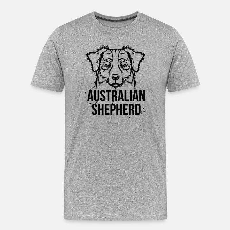 Australian Shepherd - Männer Premium Bio T-Shirt - Grau meliert
