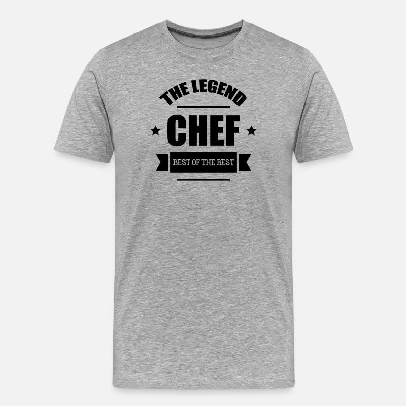 Chef cooking - Männer Premium Bio T-Shirt - Grau meliert