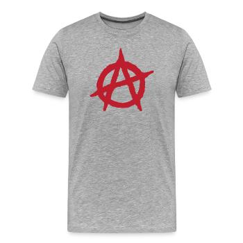 Anarchy symbol Anarchie anarchie anarquia anarchie - T-shirt bio Premium Homme - gris chiné - Devant - Damien (186cm)