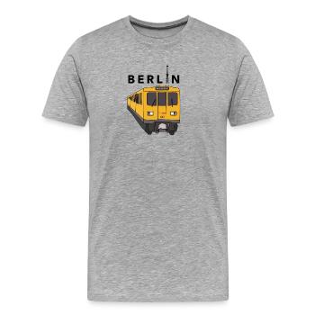Berlin subway - Men's Premium Organic T-Shirt - heather grey - Front - Damien (186cm)