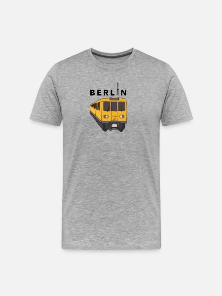 Berlin U-Bahn - Männer Premium Bio T-Shirt - Grau meliert