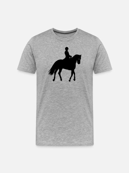 Ponyreiten - Männer Premium Bio T-Shirt - Grau meliert