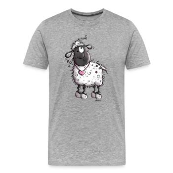 Mouton Rêveuse - T-shirt bio Premium Homme - gris chiné - Devant - Damien (186cm)
