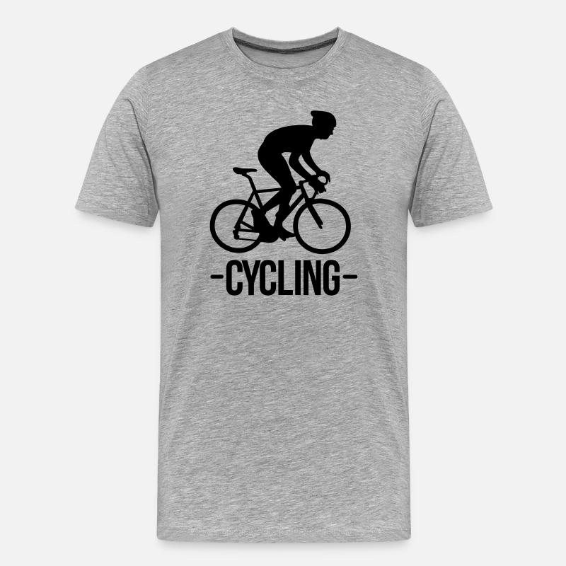 Radfahren - Männer Premium Bio T-Shirt - Grau meliert