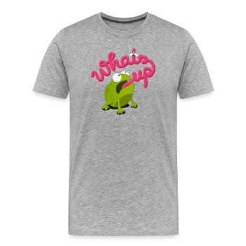 whats up frog - Men's Premium Organic T-Shirt - heather grey - Front - Damien (186cm)