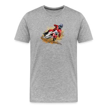 Motocross - T-shirt bio Premium Homme - gris chiné - Devant - Damien (186cm)