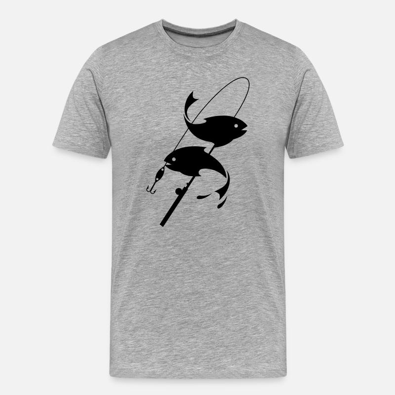 Angeln - Männer Premium Bio T-Shirt - Grau meliert