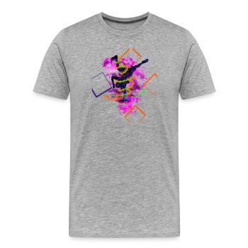Hip Hop - Men's Premium Organic T-Shirt - heather grey - Front - Damien (186cm)