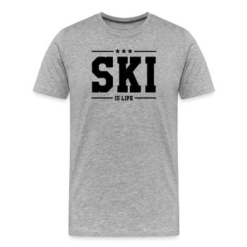Ski is life - T-shirt bio Premium Homme - gris chiné - Devant - Damien (186cm)