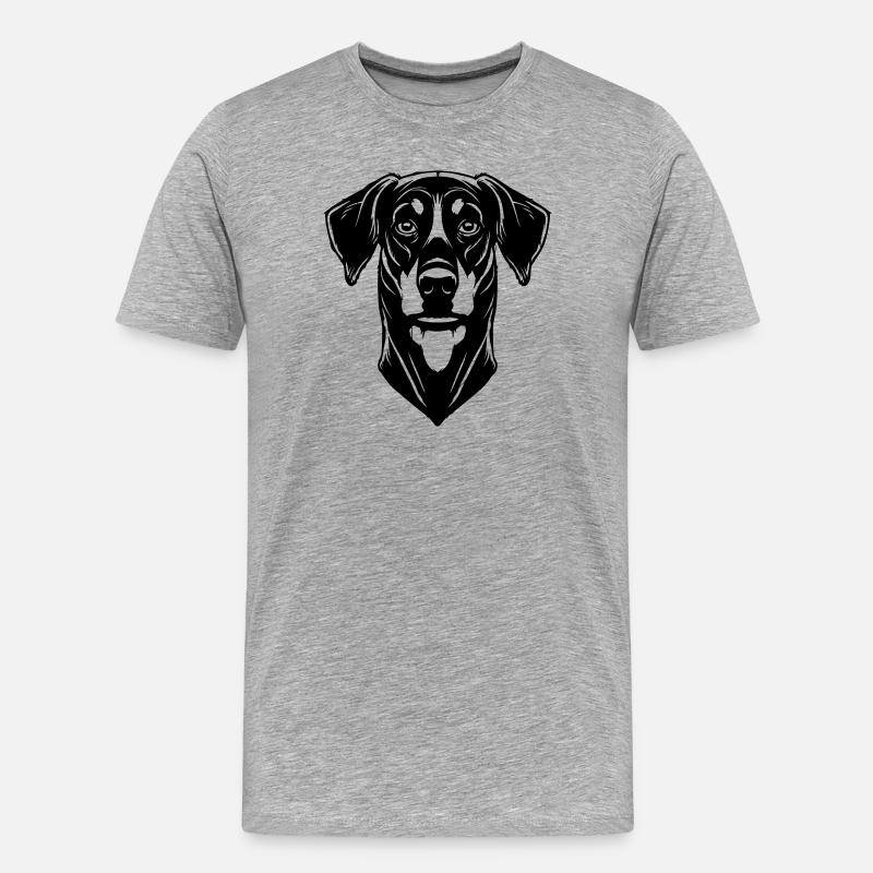 Dobermann - Männer Premium Bio T-Shirt - Grau meliert