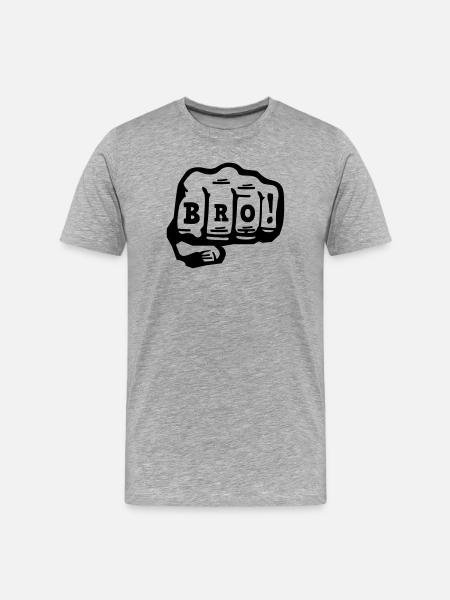 bro - Männer Premium Bio T-Shirt - Grau meliert