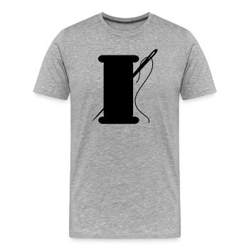 schneider garn nadel - Männer Premium Bio T-Shirt - Grau meliert - Vorne - Damien (186cm)