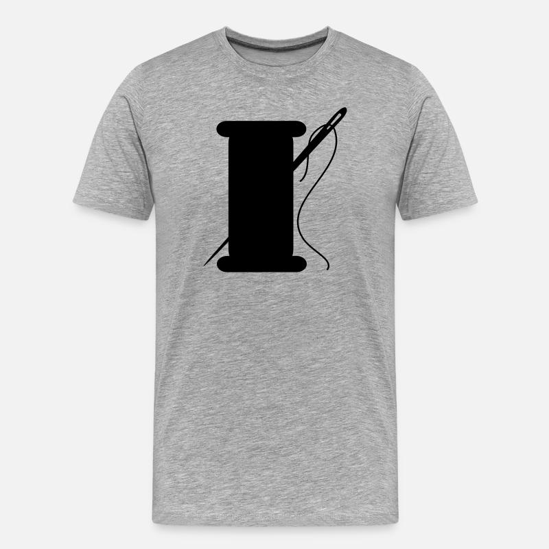 schneider garn nadel - Männer Premium Bio T-Shirt - Grau meliert